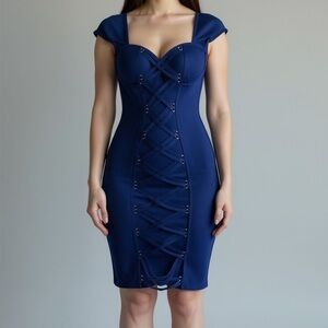 Twelfth Love Blue Sweetheart Y2K Babydoll Dark Romantic Dress size Medium NWT